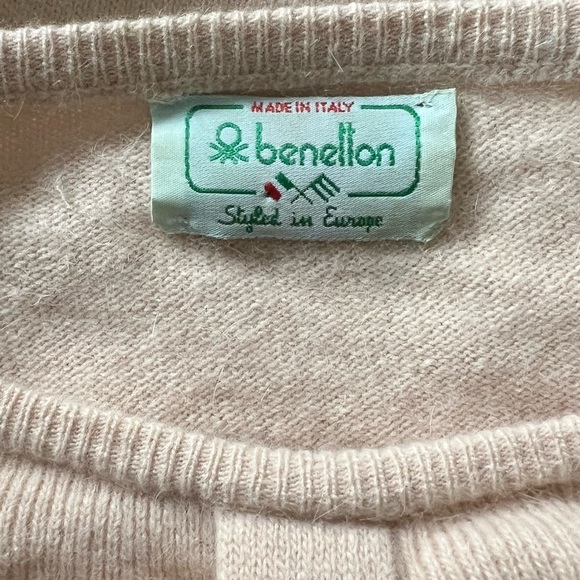 Vintage 1980's Benetton wool bow sweater size XL - Picture 6 of 10